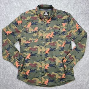 Ecko Unltd Shirt Mens Sz M Long Sleeve Camo‎ Hand Pockets Corduroy Lined Collar